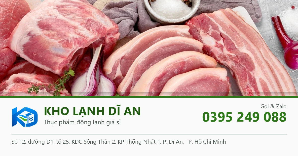 thịt heo tươi thớt gỗ - Kho Lạnh Dĩ An