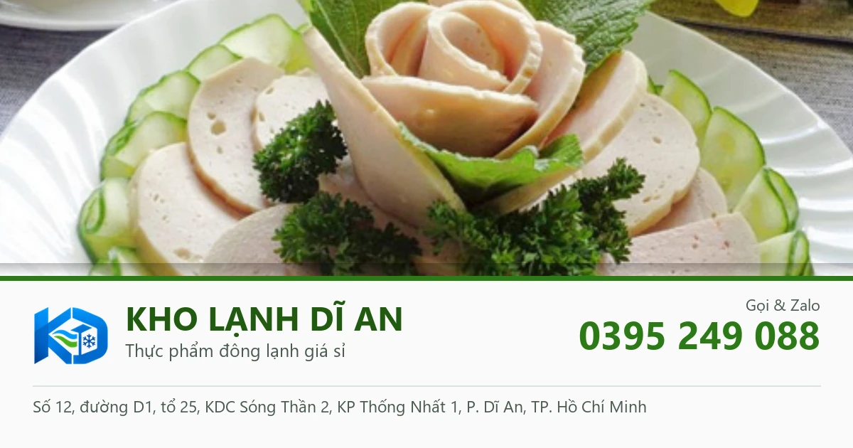 chả lụa cắt lát - Kho Lạnh Dĩ An