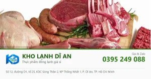 các loại thịt tươi sống bày biện - Kho Lạnh Dĩ An